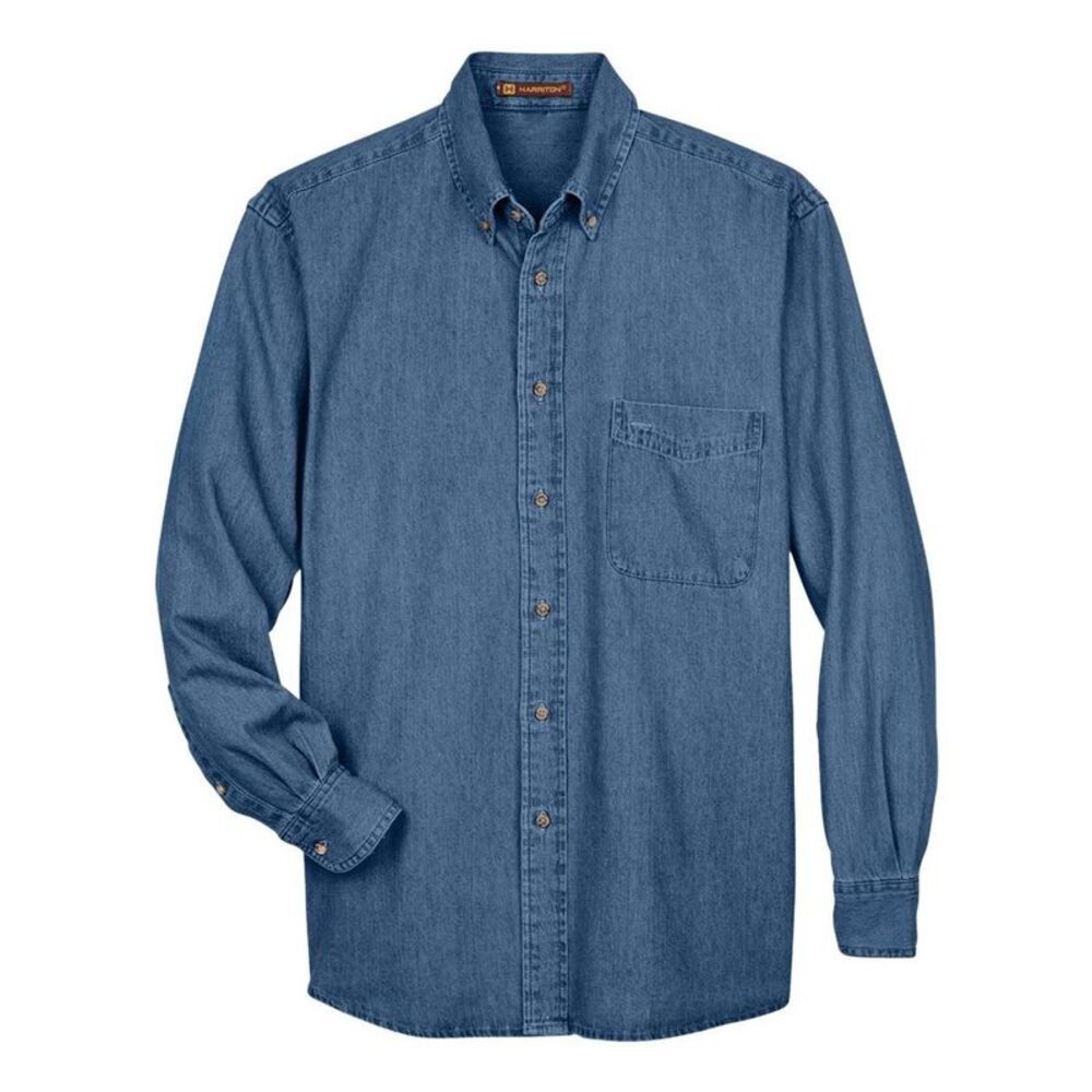 Harriton Long Sleeve Denim Shirt / Light Denim